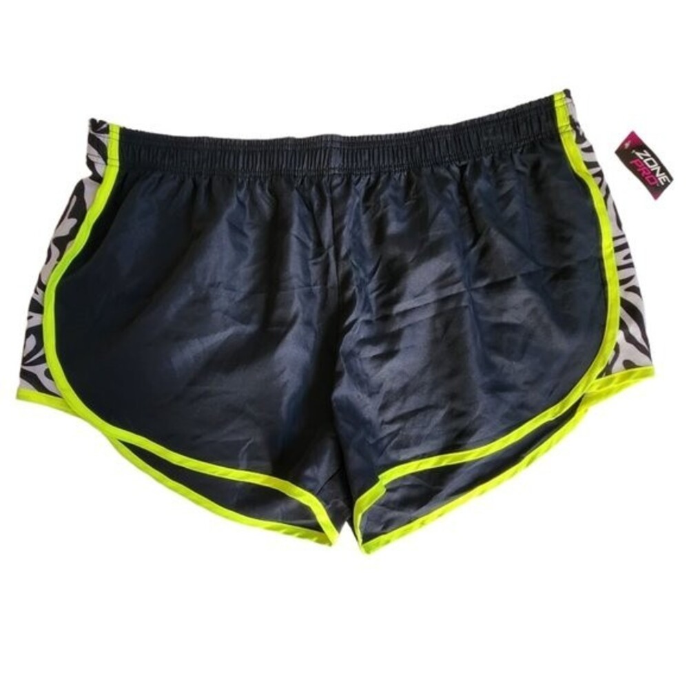 Zone Pro black white yellow zebra print shorts sz 2X
